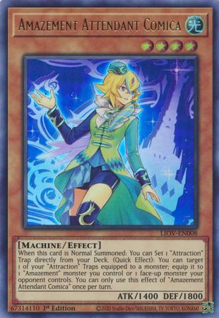 Amazement Attendant Comica LIOV EN008 Ultra Rare 1st Edition Lightning Overdrive LIOV 1st Edition Singles Amazement Attendant Comica LIOV EN008 Ultra Rare 1st Edition Lightning Overdrive LIOV 1st Edition Singles