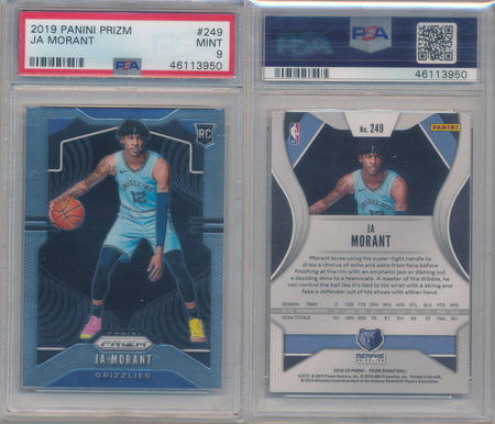 Ja Morant 2019 Panini Prizm PSA 9 249 Rookie 3950 Ja Morant 2019 Panini Prizm PSA 9 249 Rookie 3950