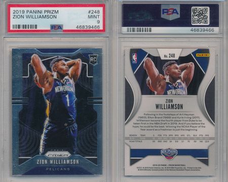 Zion Williamson 2019 Panini Prizm PSA 9 248 Rookie 9466 2019 20 Panini Prizm Zion Williamson 2019 Panini Prizm PSA 9 248 Rookie 9466 2019 20 Panini Prizm