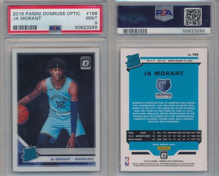 Ja Morant 2019 Donruss Optic PSA 9 168 Rookie Panini 3299 2019 20 Donruss Optic Ja Morant 2019 Donruss Optic PSA 9 168 Rookie Panini 3299 2019 20 Donruss Optic