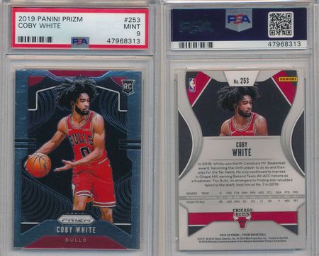 Coby White 2019 Panini Prizm PSA 9 253 Rookie 8313 Coby White 2019 Panini Prizm PSA 9 253 Rookie 8313