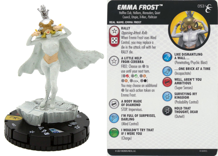 Emma Frost 053 Super Rare X Men Rise and Fall Marvel Heroclix Emma Frost 053 Super Rare X Men Rise and Fall Marvel Heroclix