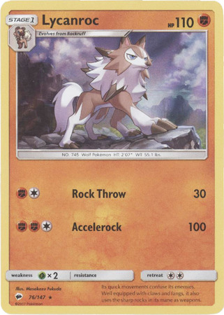 Lycanroc 76 147 Holo Rare Lycanroc 76 147 Holo Rare
