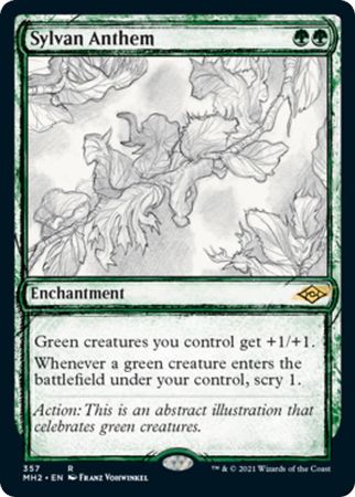 Sylvan Anthem 357 Showcase Sketch Modern Horizons 2 Collector Booster Singles Sylvan Anthem 357 Showcase Sketch Modern Horizons 2 Collector Booster Singles