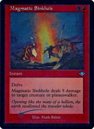 Magmatic Sinkhole 17 40 Showcase Retro Frame Etched Foil Magmatic Sinkhole 17 40 Showcase Retro Frame Etched Foil