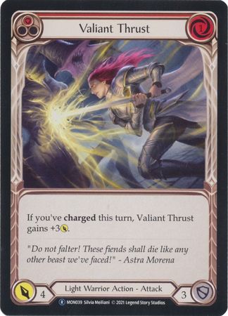 Valiant Thrust Red MON039 Rare Unlimited Valiant Thrust Red MON039 Rare Unlimited