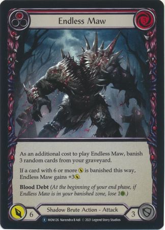 Endless Maw Red MON126 Rare Rainbow Foil Unlimited Monarch Unlimited Foil Singles Endless Maw Red MON126 Rare Rainbow Foil Unlimited Monarch Unlimited Foil Singles
