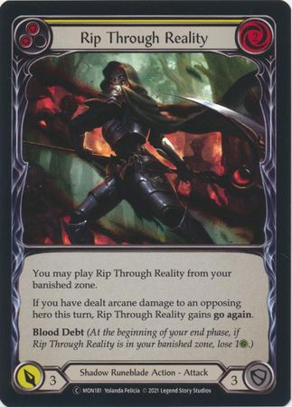 Rip Through Reality Yellow MON181 Common Rainbow Foil Unlimited Monarch Unlimited Foil Singles Rip Through Reality Yellow MON181 Common Rainbow Foil Unlimited Monarch Unlimited Foil Singles