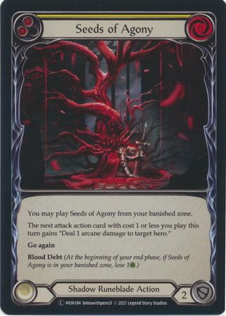 Seeds of Agony Yellow MON184 Common Rainbow Foil Unlimited Monarch Unlimited Foil Singles Seeds of Agony Yellow MON184 Common Rainbow Foil Unlimited Monarch Unlimited Foil Singles