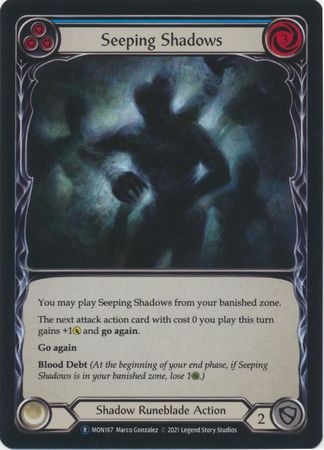Seeping Shadows Blue MON167 Rare Rainbow Foil Unlimited Seeping Shadows Blue MON167 Rare Rainbow Foil Unlimited