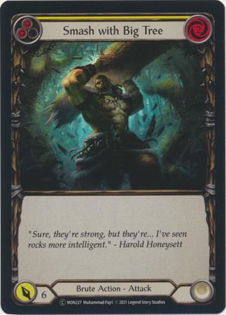 Smash with a Big Tree Yellow MON227 Common Rainbow Foil Unlimited Smash with a Big Tree Yellow MON227 Common Rainbow Foil Unlimited