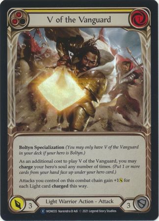 V of the Vanguard MON035 Rare Rainbow Foil Unlimited V of the Vanguard MON035 Rare Rainbow Foil Unlimited