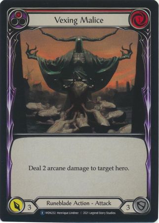 Vexing Malice Red MON232 Rare Rainbow Foil Unlimited Vexing Malice Red MON232 Rare Rainbow Foil Unlimited