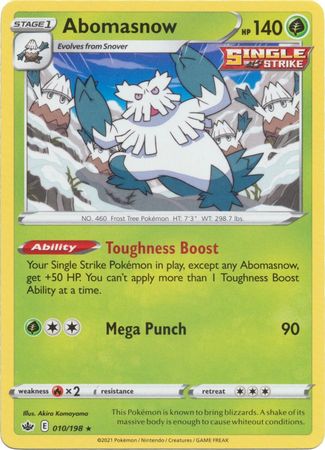 Abomasnow 10 198 Rare Sword Shield Chilling Reign Singles Abomasnow 10 198 Rare Sword Shield Chilling Reign Singles
