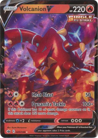 Pokemon Card Chilling Reign 025/198 Volcanion V Ultra Rare 