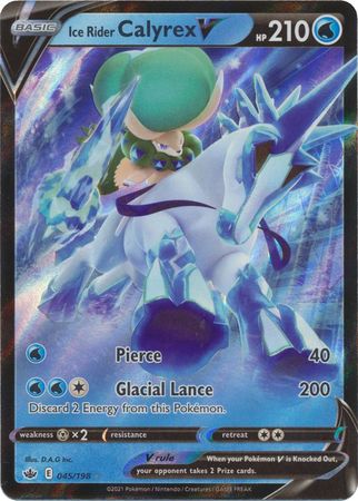 Pokemon Chilling Reign Single Card Ice Rider Calyrex V 045/198 Mint Condition