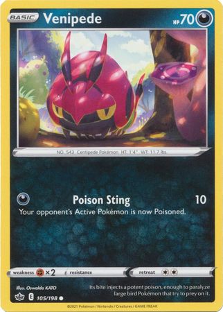 Venipede 105 198 Common Sword Shield Chilling Reign Singles Venipede 105 198 Common Sword Shield Chilling Reign Singles