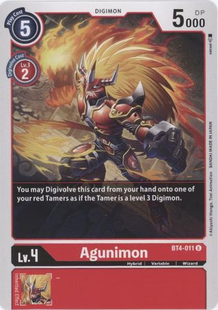 Agunimon BT4 011 Uncommon BT04 Singles Agunimon BT4 011 Uncommon BT04 Singles