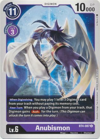 Anubismon BT4 087 Uncommon Great Legend BT04 Singles Anubismon BT4 087 Uncommon Great Legend BT04 Singles