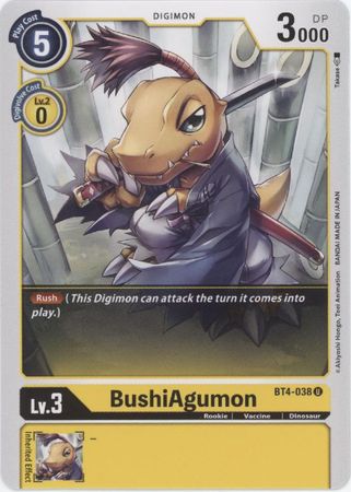 BushiAgumon BT4 038 Uncommon BushiAgumon BT4 038 Uncommon