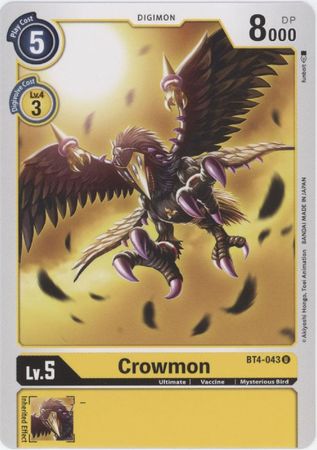 Crowmon BT4 043 Uncommon Great Legend BT04 Singles Crowmon BT4 043 Uncommon Great Legend BT04 Singles