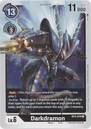 Darkdramon BT4 074 Rare BT04 Singles Darkdramon BT4 074 Rare BT04 Singles