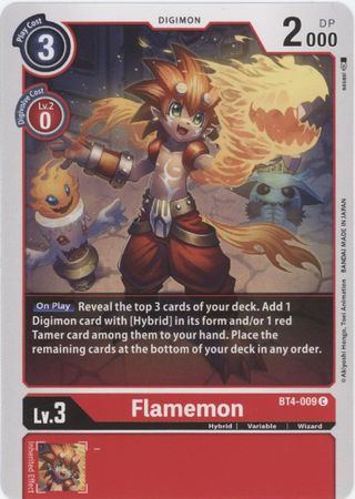 Flamemon BT4 009 Common Great Legend BT04 Singles Flamemon BT4 009 Common Great Legend BT04 Singles