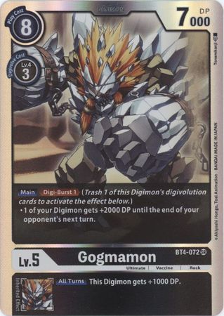 Gogmamon BT4 072 Super Rare Great Legend BT04 Singles Gogmamon BT4 072 Super Rare Great Legend BT04 Singles