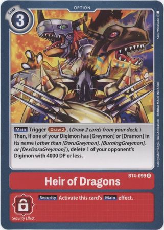 Heir of Dragons BT4 099 Uncommon BT04 Singles Heir of Dragons BT4 099 Uncommon BT04 Singles