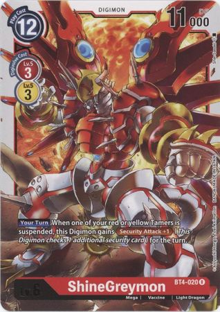 ShineGreymon BT4 020 Rare ShineGreymon BT4 020 Rare