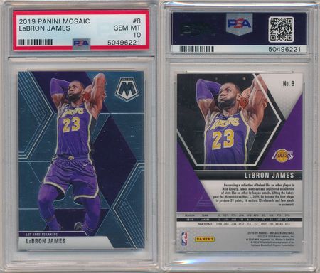 LeBron James 2019 Panini Mosaic PSA 10 8 GEM MT 6221 2019 20 Panini Mosaic LeBron James 2019 Panini Mosaic PSA 10 8 GEM MT 6221 2019 20 Panini Mosaic