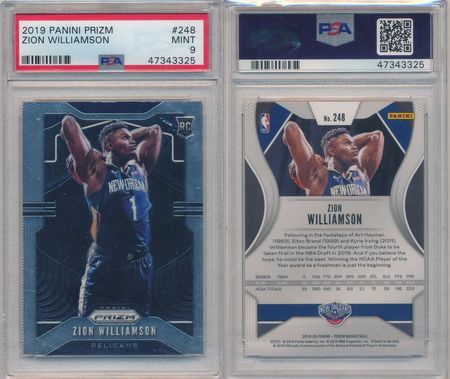 Zion Williamson 2019 Panini Prizm PSA 9 248 Rookie 3325 2019 20 Panini Prizm Zion Williamson 2019 Panini Prizm PSA 9 248 Rookie 3325 2019 20 Panini Prizm