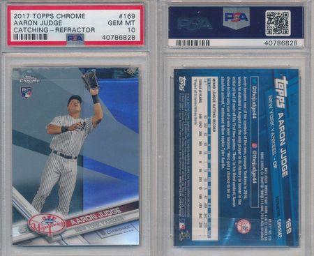 Aaron Judge 2017 Topps Chrome PSA 10 169 Rookie Refractor GEM MT 6828 2017 Topps Chrome Refractor Aaron Judge 2017 Topps Chrome PSA 10 169 Rookie Refractor GEM MT 6828 2017 Topps Chrome Refractor