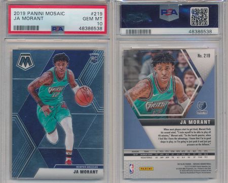 Ja Morant 2019 Panini Mosaic PSA 10 219 Rookie GEM MT 6538 2019 20 Panini Mosaic Ja Morant 2019 Panini Mosaic PSA 10 219 Rookie GEM MT 6538 2019 20 Panini Mosaic