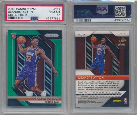 DeAndre Ayton 2018 Panini Prizm Green PSA 10 279 Rookie Refractor 7855 2018 19 Panini Prizm Green Refractor DeAndre Ayton 2018 Panini Prizm Green PSA 10 279 Rookie Refractor 7855 2018 19 Panini Prizm Green Refractor
