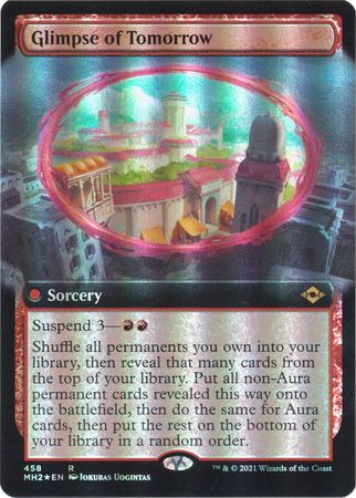 Glimpse of Tomorrow 458 Extended Art Foil Modern Horizons 2 Collector Booster Foil Singles Glimpse of Tomorrow 458 Extended Art Foil Modern Horizons 2 Collector Booster Foil Singles