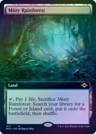 Misty Rainforest 477 Extended Art Foil Modern Horizons 2 Collector Booster Foil Singles Misty Rainforest 477 Extended Art Foil Modern Horizons 2 Collector Booster Foil Singles