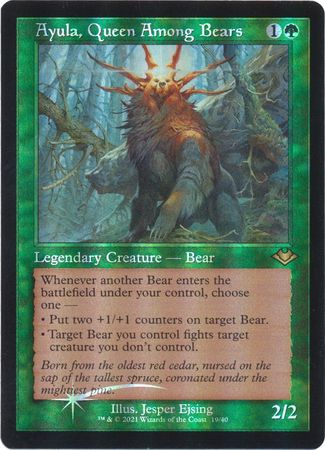 Ayula Queen Among Bears 19 40 Showcase Retro Frame Foil Modern Horizons 2 Collector Booster Foil Singles Ayula Queen Among Bears 19 40 Showcase Retro Frame Foil Modern Horizons 2 Collector Booster Foil Singles