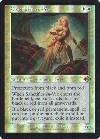 Sanctifier en Vec 386 Showcase Retro Frame Foil Modern Horizons 2 Collector Booster Foil Singles Sanctifier en Vec 386 Showcase Retro Frame Foil Modern Horizons 2 Collector Booster Foil Singles