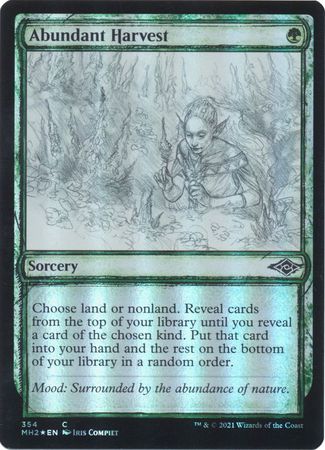 Abundant Harvest 354 Showcase Sketch Foil Modern Horizons 2 Collector Booster Foil Singles Abundant Harvest 354 Showcase Sketch Foil Modern Horizons 2 Collector Booster Foil Singles