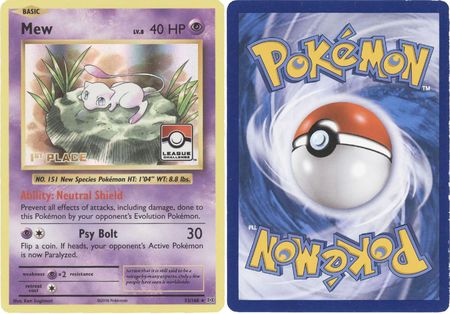 Mew 53 108 1st Place League Promo Damaged 30910 Pokemon Championship League Organized Play Promos Mew 53 108 1st Place League Promo Damaged 30910 Pokemon Championship League Organized Play Promos