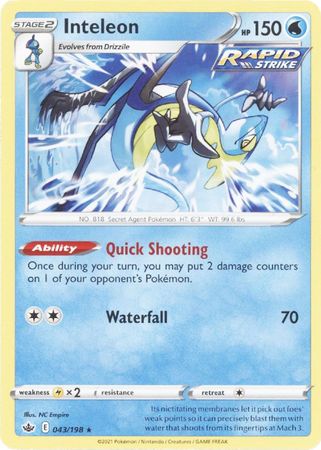 Inteleon 43 198 Rare Theme Deck Exclusive Inteleon 43 198 Rare Theme Deck Exclusive