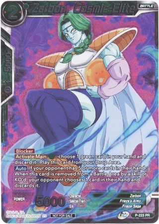 Zarbon Cosmic Elite P 223 PR Promo Player 302 222s Choice Dragon Ball Super Promo Cards Zarbon Cosmic Elite P 223 PR Promo Player 302 222s Choice Dragon Ball Super Promo Cards