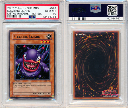 Electric Lizard MRD 048 PSA 10 GEM MT Common 1st Edition 4763 PSA Graded Yugioh Cards Electric Lizard MRD 048 PSA 10 GEM MT Common 1st Edition 4763 PSA Graded Yugioh Cards