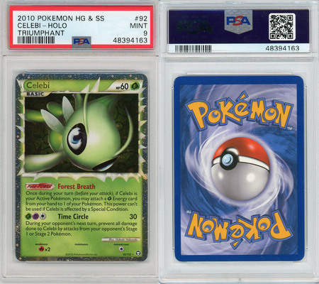 Celebi (Prime) - 92/102 - PSA 9 MINT - Ultra Rare (Triumphant) 4163