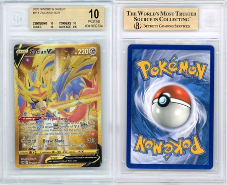Zacian V 211 202 BGS 10 Gold Secret Rare Sword Shield Base Set 2334 Sword Shield Base Set Zacian V 211 202 BGS 10 Gold Secret Rare Sword Shield Base Set 2334 Sword Shield Base Set