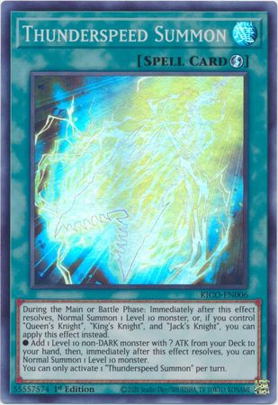 Thunderspeed Summon KICO EN006 Super Rare 1st Edition Thunderspeed Summon KICO EN006 Super Rare 1st Edition