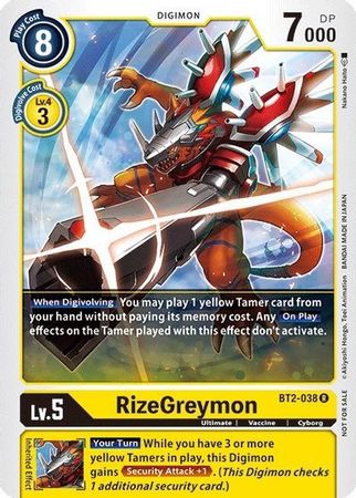 RizeGreymon BT2 038 R Official Tournament Pack Vol 2 Promo RizeGreymon BT2 038 R Official Tournament Pack Vol 2 Promo