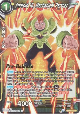 Android 16 Mechanical Partner BT13 113 Foil Pre Release Promo Dragon Ball Super Pre Release Promos Android 16 Mechanical Partner BT13 113 Foil Pre Release Promo Dragon Ball Super Pre Release Promos