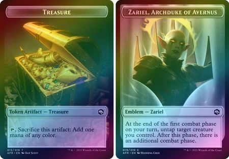 Treasure 015 019 Emblem Zariel Archduke of Avernus 019 019 Foil Token Treasure 015 019 Emblem Zariel Archduke of Avernus 019 019 Foil Token